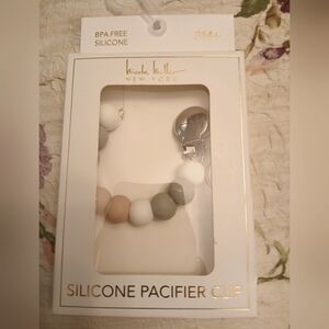 Nicole Miller New York Silicone Pacifier Clip NEW